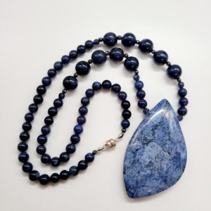 Shop Dumortierite Necklaces! Dumortierite necklace | Natural genuine Dumortierite necklaces. Buy crystal jewelry, handmade handcrafted artisan jewelry for women.  Unique handmade gift ideas. #jewelry #beadednecklaces #beadedjewelry #gift #shopping #handmadejewelry #fashion #style #product #necklaces #affiliate #ad