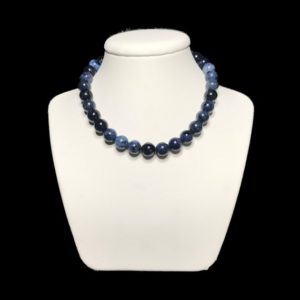 Shop Dumortierite Necklaces! Dumortierite Necklace. High Quality Genuine Crystal Necklace. Leo Birthstone. Dumortierite Bead Necklace. 50th Birthday Gift for Women. | Natural genuine Dumortierite necklaces. Buy crystal jewelry, handmade handcrafted artisan jewelry for women.  Unique handmade gift ideas. #jewelry #beadednecklaces #beadedjewelry #gift #shopping #handmadejewelry #fashion #style #product #necklaces #affiliate #ad