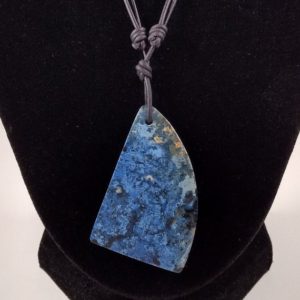 Shop Dumortierite Pendants! Dumortierite Pendant Adjustable Leather Necklace Handmade by Chris Hay | Natural genuine Dumortierite pendants. Buy crystal jewelry, handmade handcrafted artisan jewelry for women.  Unique handmade gift ideas. #jewelry #beadedpendants #beadedjewelry #gift #shopping #handmadejewelry #fashion #style #product #pendants #affiliate #ad