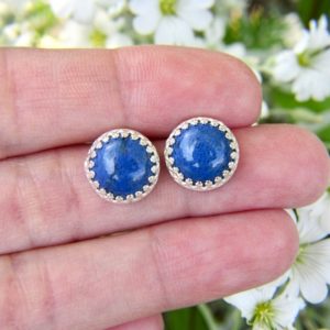 Shop Dumortierite Earrings! dumortierite stud earrings – dumortierite studs – dumortierite earrings – blue studs – 10mm studs – sterling silver studs – gemstone studs | Natural genuine Dumortierite earrings. Buy crystal jewelry, handmade handcrafted artisan jewelry for women.  Unique handmade gift ideas. #jewelry #beadedearrings #beadedjewelry #gift #shopping #handmadejewelry #fashion #style #product #earrings #affiliate #ad