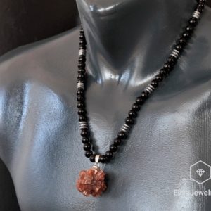 Shop Aragonite Necklaces! Emotional Necklace Natural Aragonite Pendant Black Onyx Hematite Beaded Birthstone Calming Necklace For Him Unisex Christmas Gift | Natural genuine Aragonite necklaces. Buy crystal jewelry, handmade handcrafted artisan jewelry for women.  Unique handmade gift ideas. #jewelry #beadednecklaces #beadedjewelry #gift #shopping #handmadejewelry #fashion #style #product #necklaces #affiliate #ad