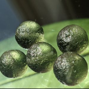 Shop Moldavite Beads! Five (5x) 6mm, 8mm or 10mm Moldavite Beads – Properly tumbled and sandblasted with hole for beading from the Czech Republic | Natural genuine other-shape Moldavite beads for beading and jewelry making.  #jewelry #beads #beadedjewelry #diyjewelry #jewelrymaking #beadstore #beading #affiliate #ad