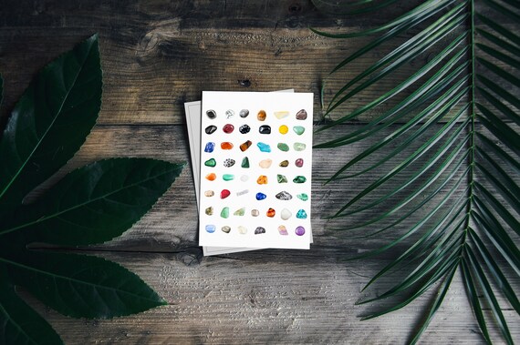 Gemstone Illustration Postcard: Crystal Art Print (a6)