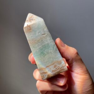 Genuine Caribbean Calcite Crystal Tower with Druzy | From Pakistan | Healing Wand | Hand Carved | Healing & Meditation Crystal