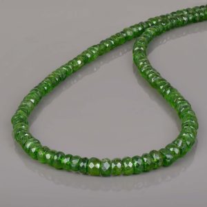 Chrome Diopside Necklace,Rondelle faceted Chrome Gemstone 925 Silver 18" Beaded Chain for Women's Green Necklace Health Gift For Women | Natural genuine Diopside necklaces. Buy crystal jewelry, handmade handcrafted artisan jewelry for women.  Unique handmade gift ideas. #jewelry #beadednecklaces #beadedjewelry #gift #shopping #handmadejewelry #fashion #style #product #necklaces #affiliate #ad