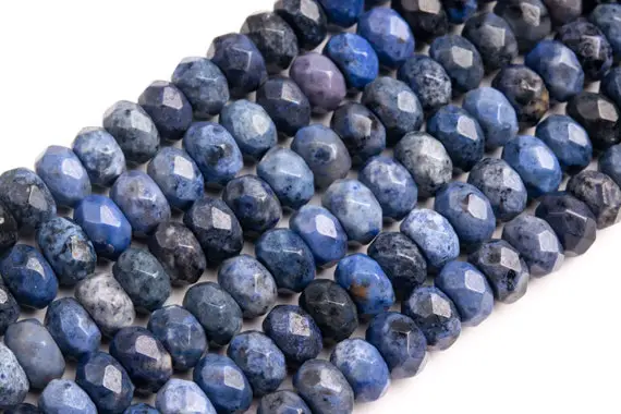 Genuine Natural Blue Dumortierite Loose Beads Faceted Rondelle Shape 6x4mm 8x5mm