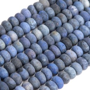 Genuine Natural Matte Blue Dumortierite Loose Beads Rondelle Shape 6x4mm 8x5mm | Natural genuine rondelle Dumortierite beads for beading and jewelry making.  #jewelry #beads #beadedjewelry #diyjewelry #jewelrymaking #beadstore #beading #affiliate #ad