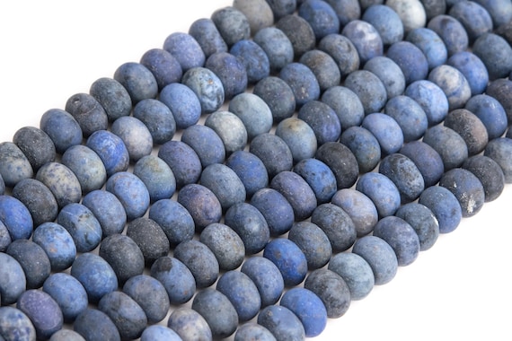 Genuine Natural Matte Blue Dumortierite Loose Beads Rondelle Shape 6x4mm 8x5mm
