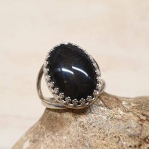 Shop Golden Obsidian Rings! Golden sheen Obsidian ring. 925 sterling silver rings for women. Reiki jewelry uk. Adjustable ring. 18x13mm stone | Natural genuine Golden Obsidian rings, simple unique handcrafted gemstone rings. #rings #jewelry #shopping #gift #handmade #fashion #style #affiliate #ad