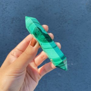 Shop Malachite Points & Wands! Gorgeous Genuine Malachite Wand ! | Natural genuine stones & crystals in various shapes & sizes. Buy raw cut, tumbled, or polished gemstones for making jewelry or crystal healing energy vibration raising reiki stones. #crystals #gemstones #crystalhealing #crystalsandgemstones #energyhealing #affiliate #ad