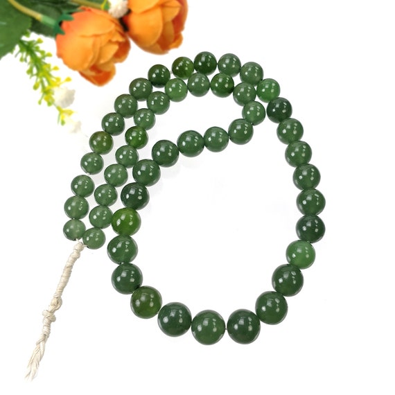 Green Antigorite Serpentine Gemstone Loose Beads : 373.50cts Natural Untreated Serpentine Cabochon 19" Rondelle Plain Beads