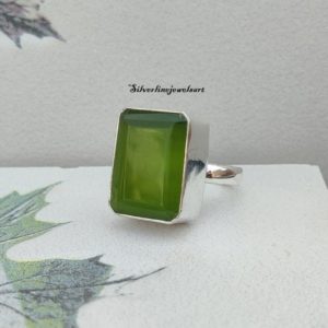 Shop Calcite Rings! Green Calcite Ring , Gemstone Silver,  925 Sterling Silver, Daily Wear Ring , Hand Crafted Silver, Gift for Her, Jewelry, Gift,Lovable ring. | Natural genuine Calcite rings, simple unique handcrafted gemstone rings. #rings #jewelry #shopping #gift #handmade #fashion #style #affiliate #ad