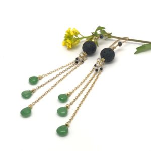 Shop Diopside Earrings! Green Chrome Diopside Earrings, Statement Earrings, Lava Stone Earrings, Long Gold Earrings, Natural Healing Gemstones, Gift  for Her | Natural genuine Diopside earrings. Buy crystal jewelry, handmade handcrafted artisan jewelry for women.  Unique handmade gift ideas. #jewelry #beadedearrings #beadedjewelry #gift #shopping #handmadejewelry #fashion #style #product #earrings #affiliate #ad
