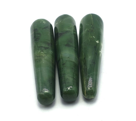 Green Color Beautiful Nephrite Jade Wands 427 Grams