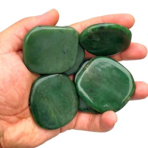 Shop Tumbled Jade Crystals & Pocket Stones! Green Nephrite Jade Tumble Sliced 300 Grams | Natural genuine stones & crystals in various shapes & sizes. Buy raw cut, tumbled, or polished gemstones for making jewelry or crystal healing energy vibration raising reiki stones. #crystals #gemstones #crystalhealing #crystalsandgemstones #energyhealing #affiliate #ad