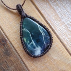 Shop Serpentine Necklaces! Green Ophite Serpentine necklace, macrame pendant necklace, gemstone pendants, healing stones | Natural genuine Serpentine necklaces. Buy crystal jewelry, handmade handcrafted artisan jewelry for women.  Unique handmade gift ideas. #jewelry #beadednecklaces #beadedjewelry #gift #shopping #handmadejewelry #fashion #style #product #necklaces #affiliate #ad