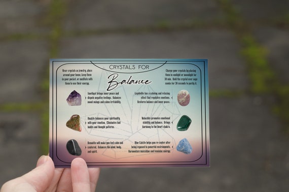 Healing Crystals For Balance | Printable Card Lists 6 Stones That Bring Balance And Harmonize The Body Along With The Crystal Meanings.