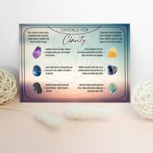 Shop Healing Stones Charts! Healing Crystals For Clarity | Printable card lists 6 stones that provide clarity and improve concentration along with the crystal meanings. | Shop jewelry making and beading supplies, tools & findings for DIY jewelry making and crafts. #jewelrymaking #diyjewelry #jewelrycrafts #jewelrysupplies #beading #affiliate #ad