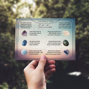 Shop Healing Stones Charts! Healing Crystals For Intuition | Printable card lists 6 stones that opens psychic abilities and intuition along with the crystal meanings | Shop jewelry making and beading supplies, tools & findings for DIY jewelry making and crafts. #jewelrymaking #diyjewelry #jewelrycrafts #jewelrysupplies #beading #affiliate #ad
