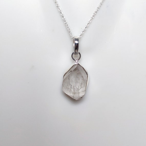 Herkimer Diamond Necklace, Herkimer Diamond Pendant, 925 Silver Pendant, Diamond Quartz Necklace, Raw Herkimer Diamond, Sale