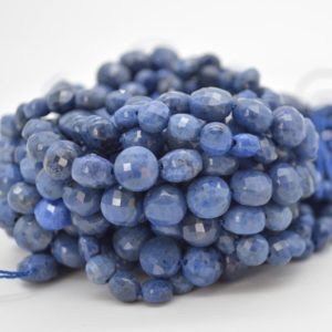 Shop Dumortierite Faceted Beads! High Quality Grade A Natural Dumortierite Semi-precious Gemstone FACETED Coin Disc Beads – 6mm & 8mm sizes – 15" strand | Natural genuine faceted Dumortierite beads for beading and jewelry making.  #jewelry #beads #beadedjewelry #diyjewelry #jewelrymaking #beadstore #beading #affiliate #ad