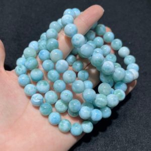 Shop Larimar Bracelets! High Quality Larimar Beads Bracelets from Dominican Republic 6mm 8mm 10mm 12mm Larimar Round Beads for Bracelet Necklace DIY Jewelry Making | Natural genuine Larimar bracelets. Buy crystal jewelry, handmade handcrafted artisan jewelry for women.  Unique handmade gift ideas. #jewelry #beadedbracelets #beadedjewelry #gift #shopping #handmadejewelry #fashion #style #product #bracelets #affiliate #ad