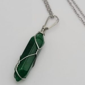 Jade Natural Point Necklace Silver Tone Necklace- Good Luck•Fortune (Powerful Necklace) Handmade Gift for her, Crystal necklace | Natural genuine Jade necklaces. Buy crystal jewelry, handmade handcrafted artisan jewelry for women.  Unique handmade gift ideas. #jewelry #beadednecklaces #beadedjewelry #gift #shopping #handmadejewelry #fashion #style #product #necklaces #affiliate #ad