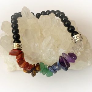 Shop Chakra Bracelets! Jet Bracelet with Chakra Energy Healing Crystals | Shop jewelry making and beading supplies, tools & findings for DIY jewelry making and crafts. #jewelrymaking #diyjewelry #jewelrycrafts #jewelrysupplies #beading #affiliate #ad
