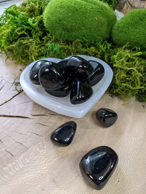 Jet Tumbled Stones Black Untreated Gemstone Healing Crystal Palm Chakra Grid Natural Mineral Specimen Meditation Rock Lignite Protection