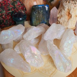 Shop Angel Aura Quartz Points & Wands! Large Angel Aura Raw Quartz Points | Natural genuine stones & crystals in various shapes & sizes. Buy raw cut, tumbled, or polished gemstones for making jewelry or crystal healing energy vibration raising reiki stones. #crystals #gemstones #crystalhealing #crystalsandgemstones #energyhealing #affiliate #ad