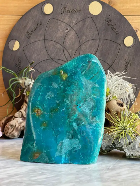 Large Collector High Grade Chrysocolla Free Form, Chrysocolla Points, Chakras, Reiki, Healing Crystals