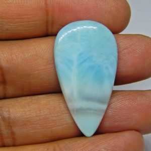 Shop Larimar Shapes! Top Quality Natural Larimar Gemstone Pear Cabochon 30×17 MM Larimar Palm Gemstone | Natural genuine stones & crystals in various shapes & sizes. Buy raw cut, tumbled, or polished gemstones for making jewelry or crystal healing energy vibration raising reiki stones. #crystals #gemstones #crystalhealing #crystalsandgemstones #energyhealing #affiliate #ad
