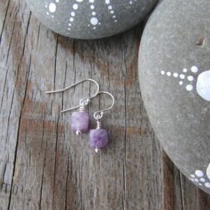 Shop Lepidolite Earrings! Lepidolite Earrings, small and simple, purple lepidolite dangle earrings | Natural genuine Lepidolite earrings. Buy crystal jewelry, handmade handcrafted artisan jewelry for women.  Unique handmade gift ideas. #jewelry #beadedearrings #beadedjewelry #gift #shopping #handmadejewelry #fashion #style #product #earrings #affiliate #ad