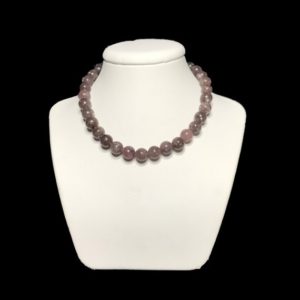 Shop Lepidolite Necklaces! Lepidolite Necklace. High Quality Genuine Crystal Necklace. Libra Birthstone. Lepidolite Bead Necklace. 50th Birthday Gift for Women. | Natural genuine Lepidolite necklaces. Buy crystal jewelry, handmade handcrafted artisan jewelry for women.  Unique handmade gift ideas. #jewelry #beadednecklaces #beadedjewelry #gift #shopping #handmadejewelry #fashion #style #product #necklaces #affiliate #ad