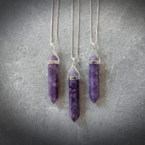 Shop Lepidolite Necklaces! Lepidolite Necklace, Lepidolite Pendant, Genuine Lepidolite, Sterling Necklace, Gemstone Point, Healing Gemstone, Gemstone Appeal, GSA | Natural genuine Lepidolite necklaces. Buy crystal jewelry, handmade handcrafted artisan jewelry for women.  Unique handmade gift ideas. #jewelry #beadednecklaces #beadedjewelry #gift #shopping #handmadejewelry #fashion #style #product #necklaces #affiliate #ad