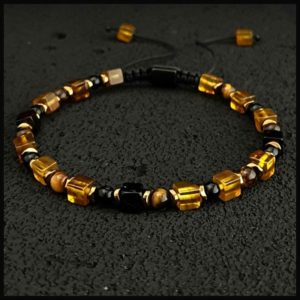 Macrame Amber Bracelet, Agate, Tiger's Eye and Hematite Beaded Jewellery, Baltic Amber, Gifts for Men, Women Bracelets, Christmas Gifts | Natural genuine Amber bracelets. Buy handcrafted artisan men's jewelry, gifts for men.  Unique handmade mens fashion accessories. #jewelry #beadedbracelets #beadedjewelry #shopping #gift #handmadejewelry #bracelets #affiliate #ad