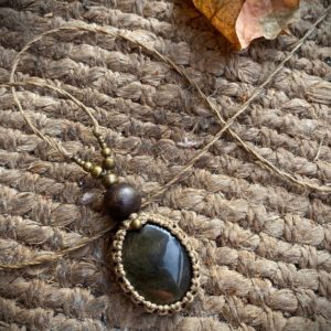 Shop Golden Obsidian Necklaces! Macrame Necklace Golden Obsidian | Natural genuine Golden Obsidian necklaces. Buy crystal jewelry, handmade handcrafted artisan jewelry for women.  Unique handmade gift ideas. #jewelry #beadednecklaces #beadedjewelry #gift #shopping #handmadejewelry #fashion #style #product #necklaces #affiliate #ad