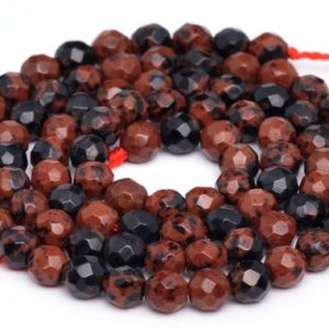 Mahogony Obsidian Faceted Round Bead Natural Mahogony Obsidian Round Gemstone Faceted Brown Obsidian Beads 8mm Brown Mahogany Obsidian Round | Natural genuine faceted Mahogany Obsidian beads for beading and jewelry making.  #jewelry #beads #beadedjewelry #diyjewelry #jewelrymaking #beadstore #beading #affiliate #ad
