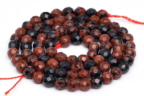 Mahogony Obsidian Faceted Round Bead Natural Mahogony Obsidian Round Gemstone Faceted Brown Obsidian Beads 8mm Brown Mahogany Obsidian Round