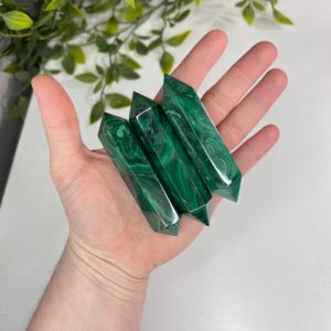 Shop Malachite Points & Wands! Malachite DT wand – healing crystals | Natural genuine stones & crystals in various shapes & sizes. Buy raw cut, tumbled, or polished gemstones for making jewelry or crystal healing energy vibration raising reiki stones. #crystals #gemstones #crystalhealing #crystalsandgemstones #energyhealing #affiliate #ad