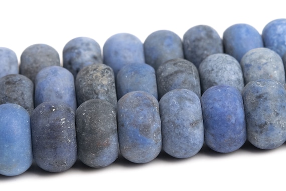 Matte Blue Dumortierite Beads Genuine Natural Grade Aaa Gemstone Rondelle Loose Beads 6mm 8mm Bulk Lot Options