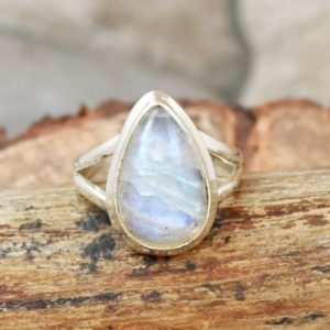 Shop Rainbow Moonstone Rings! Moonstone Ring, 925 Sterling Silver Ring, Handmade Ring, Genuine Rainbow Moonstone Ring, Anniversary Ring Boho Ring Gift For Her Dainty Ring | Natural genuine Rainbow Moonstone rings, simple unique handcrafted gemstone rings. #rings #jewelry #shopping #gift #handmade #fashion #style #affiliate #ad