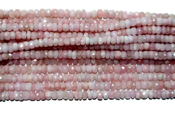 Morganite Rondelle Gemstone Beads - Natural Semi Precious Bead Strand - Sizes 2mm To 7mm - Jewelry Making Supplies