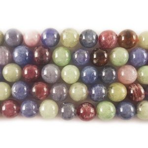 Shop Sapphire Round Beads! Natural 10mm Multi Color Ruby Tanzanite And Sapphire Round Beads Genuine Gemstone | Natural genuine round Sapphire beads for beading and jewelry making.  #jewelry #beads #beadedjewelry #diyjewelry #jewelrymaking #beadstore #beading #affiliate #ad