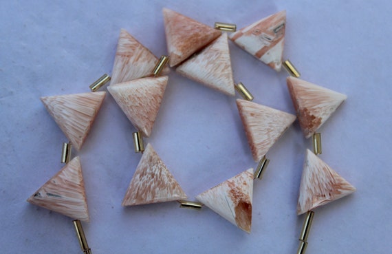 Natural 11 Pieces Smooth Fancy Triangle Scolecite Gemstone Briolette Beads 14 X 16 Mm Approx.....wholesale Price, Fancy Gemstone