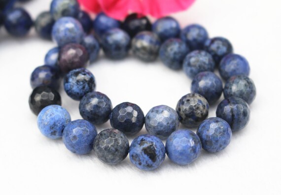 Natural 128 Faceted Dumortierite Smooth Round Beads,blue Dumortierite Beads Wholesale Supply.15" Strand,6mm 8mm 10mm 12mm