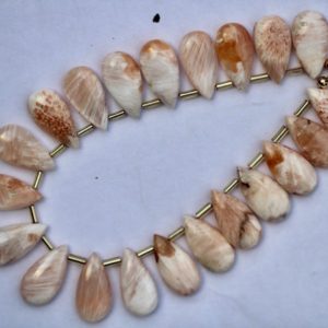 Natural 20 pieces smooth fancy pear scolecite gemstone briolette beads 9 x 18 mm approx…..wholesale price, fancy gemstone, teardrop | Natural genuine beads Scolecite beads for beading and jewelry making.  #jewelry #beads #beadedjewelry #diyjewelry #jewelrymaking #beadstore #beading #affiliate #ad