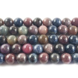 Shop Sapphire Round Beads! Natural 6mm Ruby Sapphire Round Beads Genuine Gemstone | Natural genuine round Sapphire beads for beading and jewelry making.  #jewelry #beads #beadedjewelry #diyjewelry #jewelrymaking #beadstore #beading #affiliate #ad