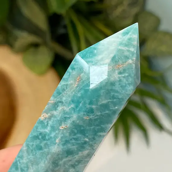 Natural Amazonite Tower Point From Brazil - Genuine Green Crystal For Meditation, Crystal Grids, Healing, Reiki Chakra, Altars, Wand