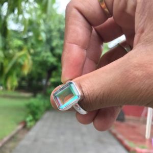 Shop Angel Aura Quartz Rings! Natural Angel Aura Quartz Gemstone Ring,925 Sterling Silver Ring, Rainbow Ring, Woman Ring Jewelry, Gift Ring, Gift for Her | Natural genuine Angel Aura Quartz rings, simple unique handcrafted gemstone rings. #rings #jewelry #shopping #gift #handmade #fashion #style #affiliate #ad